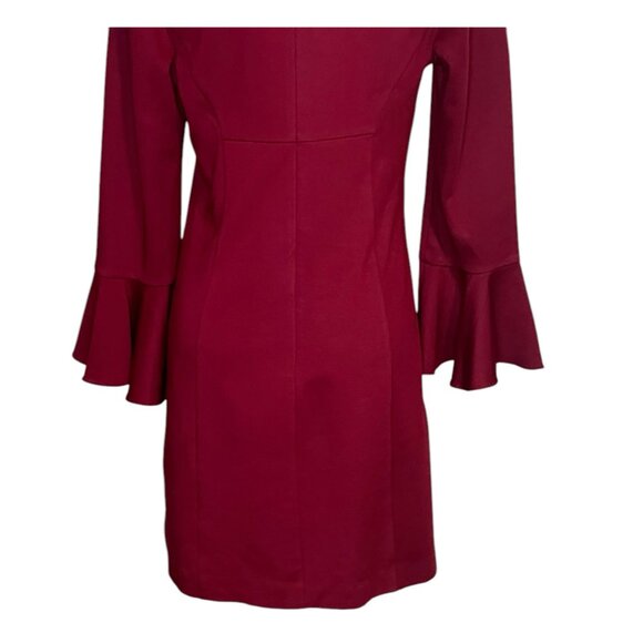 Trina Turk wine red bell sleeve knit dress size M/L NWT - Picture 7 of 12